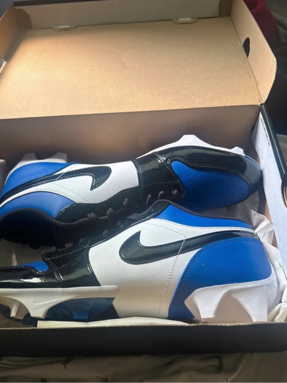 Title: Jordan 1 Low TD Football Cleats Game Royal – Men’s 14.5 – Worn Once